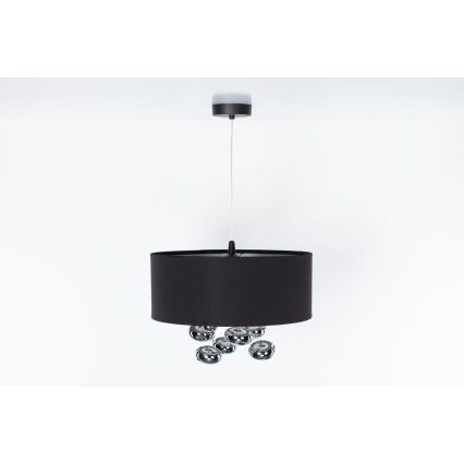 Lustr na lanku BUBBLE 1xE27/60W/230V pr. 40 cm černá