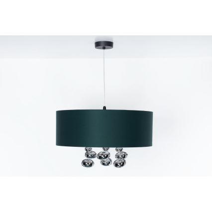 Lustr na lanku BUBBLE 1xE27/60W/230V pr. 40 cm zelená
