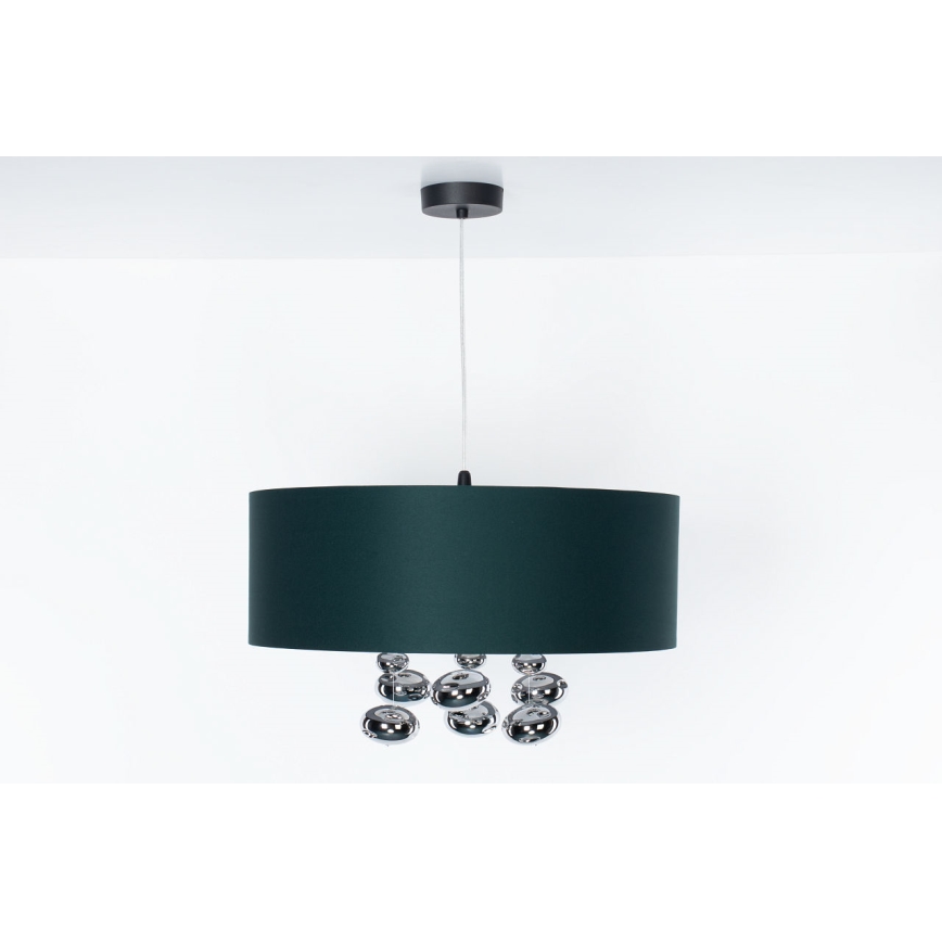 Lustr na lanku BUBBLE 1xE27/60W/230V pr. 40 cm zelená