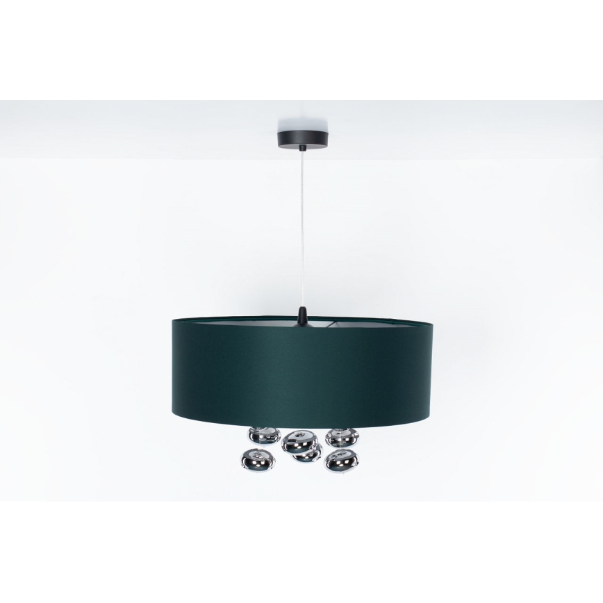 Lustr na lanku BUBBLE 1xE27/60W/230V pr. 40 cm zelená