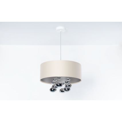 Lustr na lanku BUBBLE 1xE27/60W/230V pr. 50 cm béžová