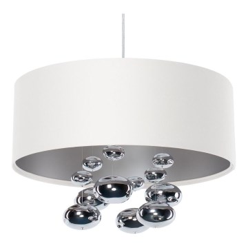 Lustr na lanku BUBBLE 1xE27/60W/230V pr. 50 cm bílá
