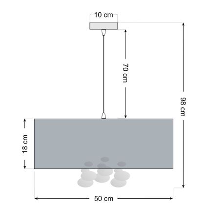 Lustr na lanku BUBBLE 1xE27/60W/230V pr. 50 cm bílá