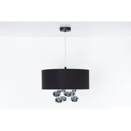 Lustr na lanku BUBBLE 1xE27/60W/230V pr. 50 cm černá