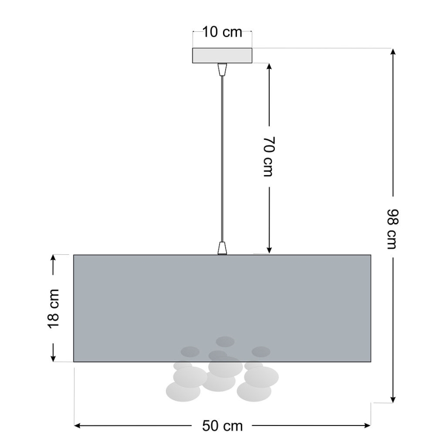 Lustr na lanku BUBBLE 1xE27/60W/230V pr. 50 cm černá