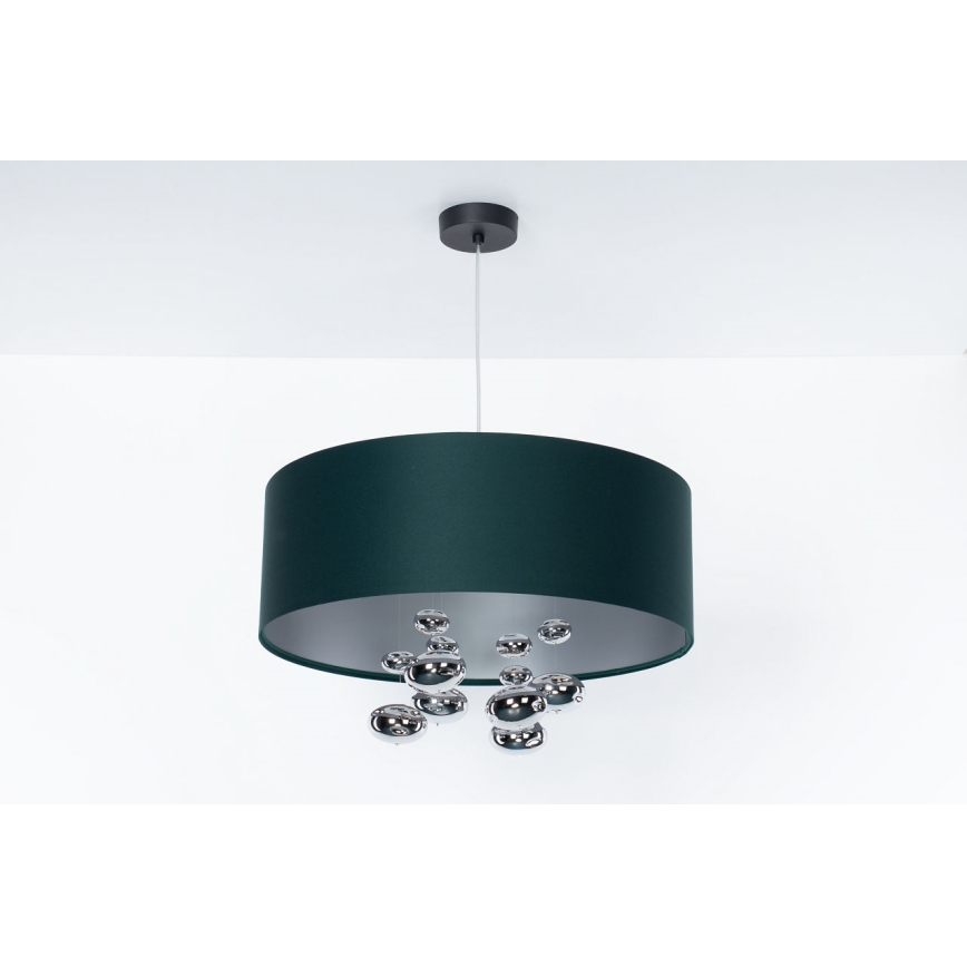 Lustr na lanku BUBBLE 1xE27/60W/230V pr. 50 cm zelená