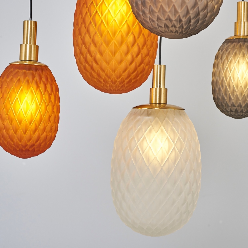 Lustr na lanku CACTUS 16xG9/5W/230V měděná/šedá/bílá