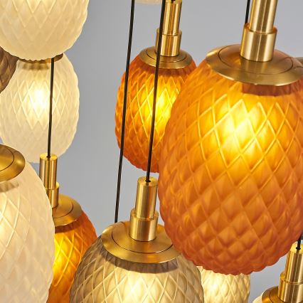 Lustr na lanku CACTUS 16xG9/5W/230V měděná/šedá/bílá