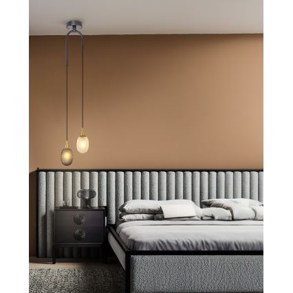 Lustr na lanku CACTUS 2xG9/5W/230V šedá/bílá