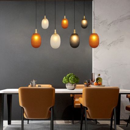 Lustr na lanku CACTUS 7xG9/5W/230V měděná/šedá/bílá