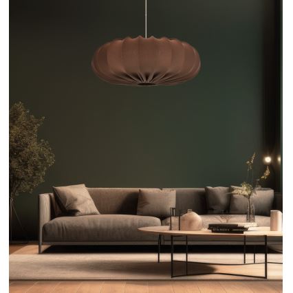 Lustr na lanku CAFEE 1xE27/40W/230V pr. 66 cm hnědá