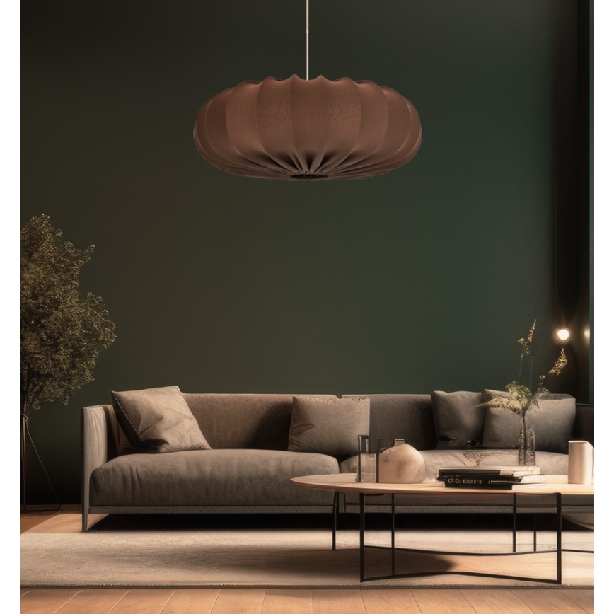Lustr na lanku CAFEE 1xE27/40W/230V pr. 66 cm hnědá