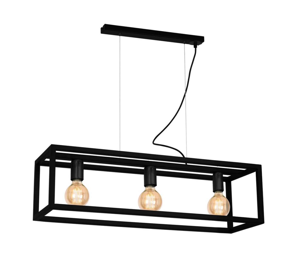 Milagro Lustr na lanku CAGE 3xE27/60W/230V černá MI0677
