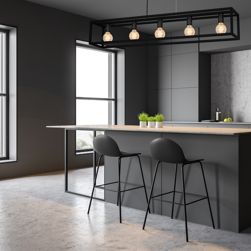 Lustr na lanku CAGE 5xE27/60W/230V