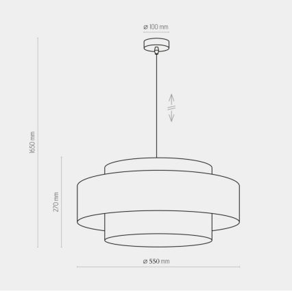 Lustr na lanku CALISTO 1xE27/25W/230V zlatá/černá