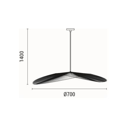 Lustr na lanku CALYPSO 1xE27/40W/230V pr. 70 cm bambus