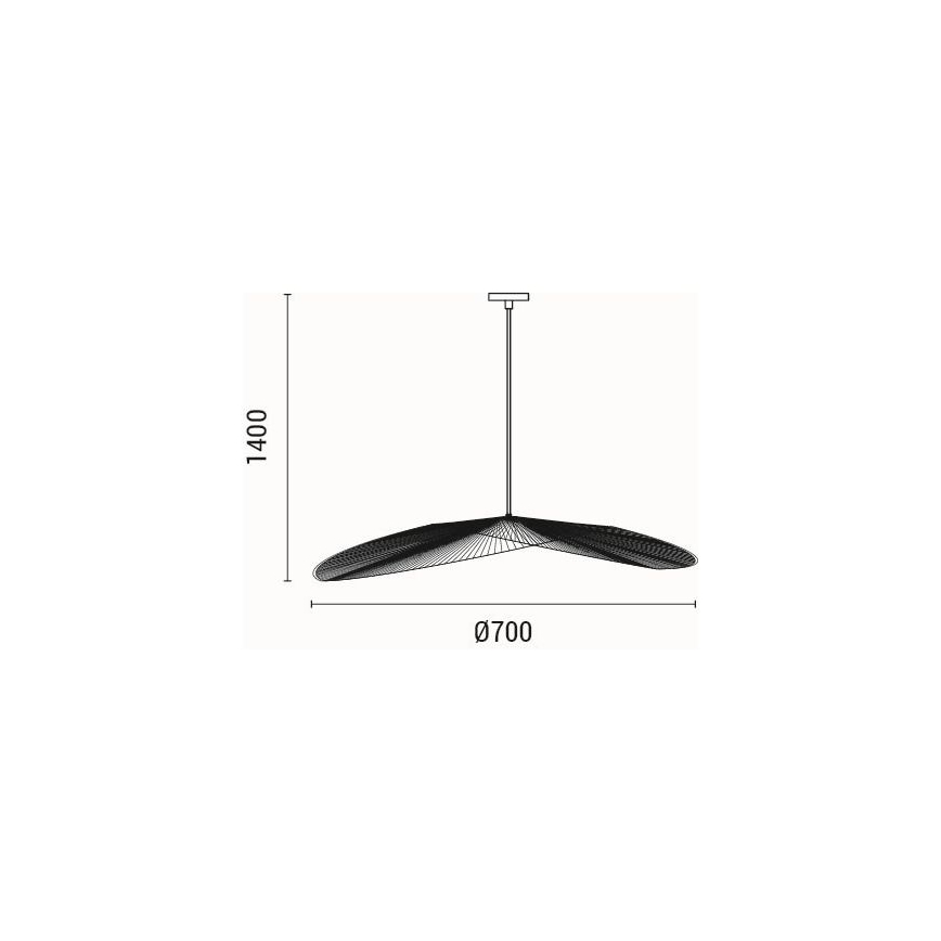 Lustr na lanku CALYPSO 1xE27/40W/230V pr. 70 cm bambus
