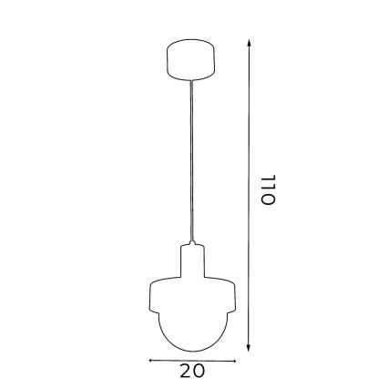 Lustr na lanku CANAN 1xE27/15W/230V pr. 20 cm béžová