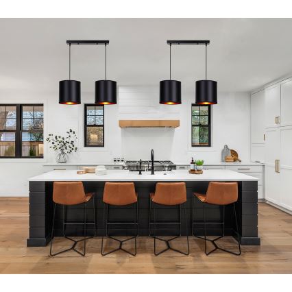 Lustr na lanku CANDIDA 2xE27/40W/230V černá/měděná