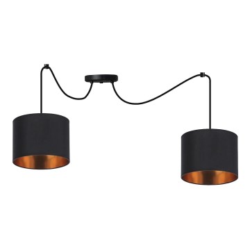 Lustr na lanku CANDIDA 2xE27/40W/230V pavouk černá/měděná