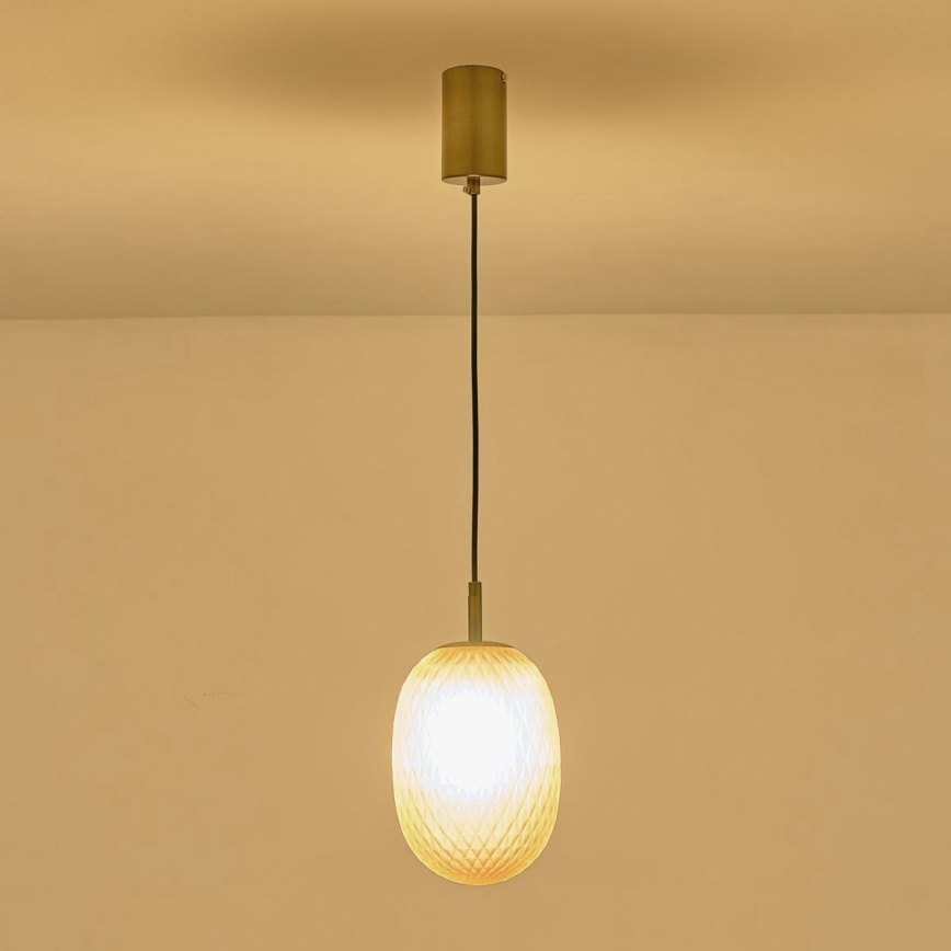 Lustr na lanku CANDY 1xE14/25W/230V bílá pr. 15 cm