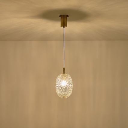 Lustr na lanku CANDY 1xE14/25W/230V čirá pr. 15 cm