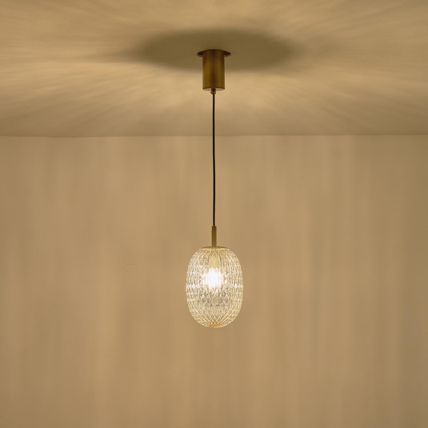 Lustr na lanku CANDY 1xE14/25W/230V čirá pr. 15 cm