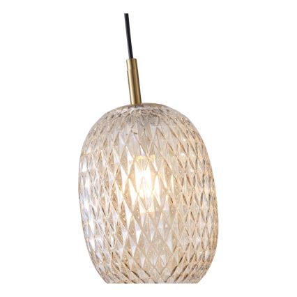 Lustr na lanku CANDY 1xE14/25W/230V čirá pr. 15 cm