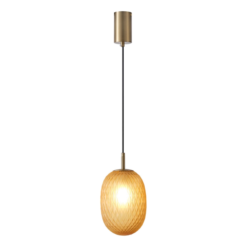 Lustr na lanku CANDY 1xE14/25W/230V hnědá pr. 15 cm