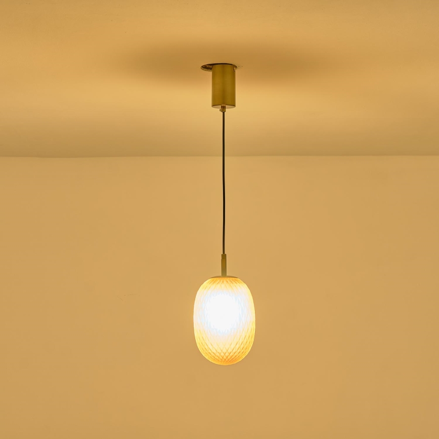 Lustr na lanku CANDY 1xE14/25W/230V hnědá pr. 15 cm
