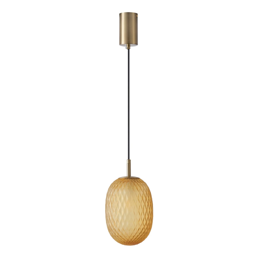Lustr na lanku CANDY 1xE14/25W/230V hnědá pr. 15 cm