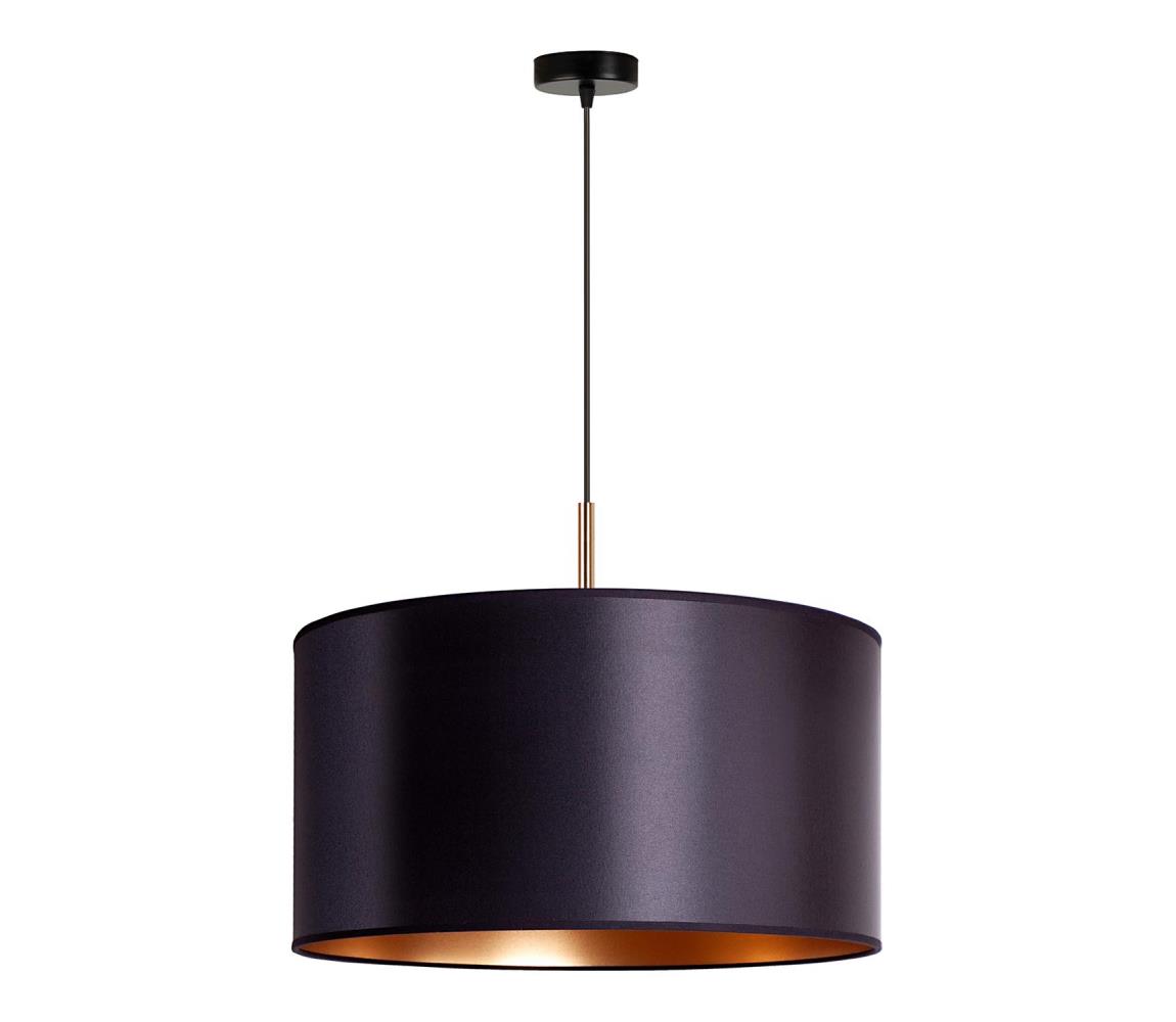 Duolla Lustr na lanku CANNES 1xE27/15W/230V pr. 45 cm černá/měděná DU602464