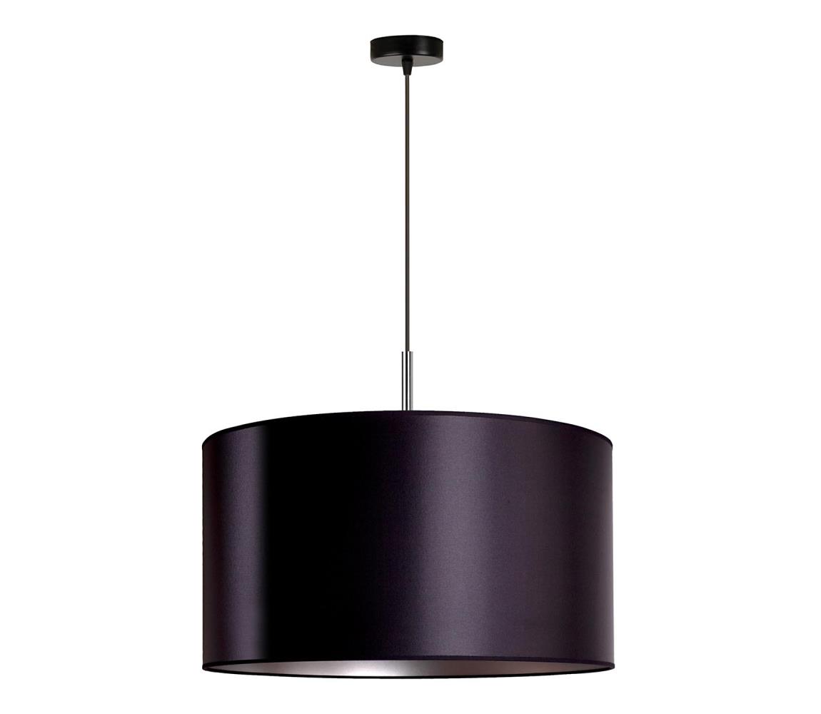 Duolla Lustr na lanku CANNES 1xE27/15W/230V pr. 45 cm černá/stříbrná DU602518