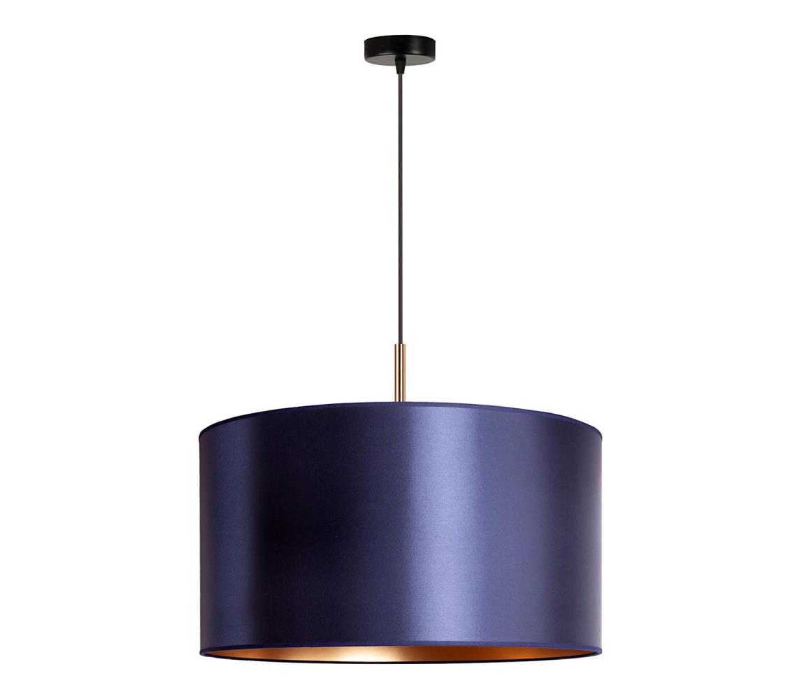 Duolla Lustr na lanku CANNES 1xE27/15W/230V pr. 45 cm modrá/měděná DU602457