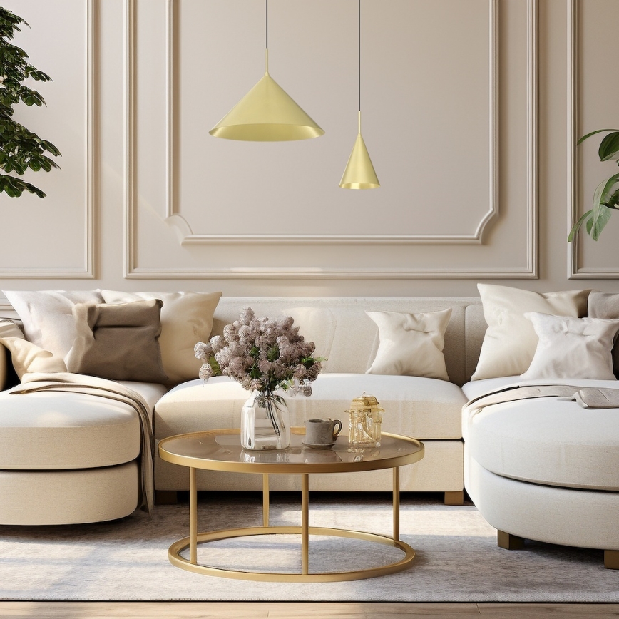 Lustr na lanku CAPITAL 1xGX53/15W/230V pr. 17 cm zlatá