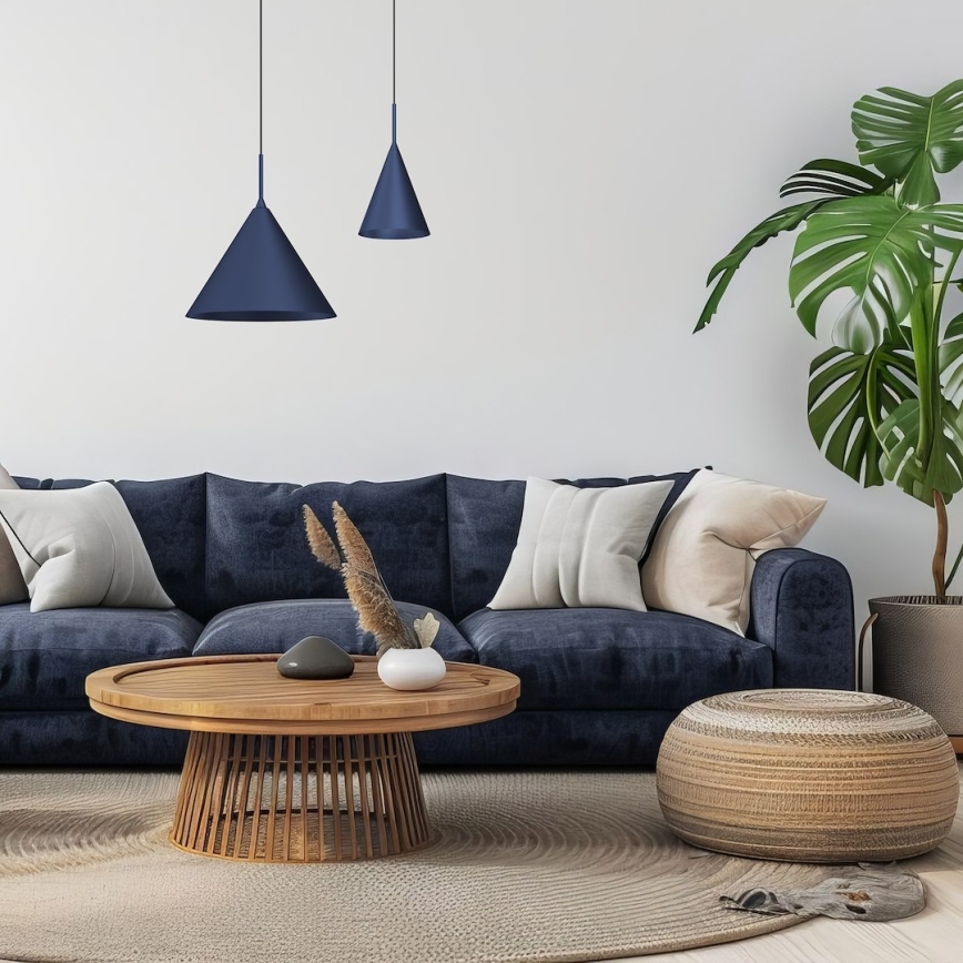 Lustr na lanku CAPITAL 1xGX53/15W/230V pr. 32 cm modrá