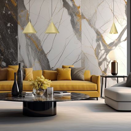 Lustr na lanku CAPITAL 1xGX53/15W/230V pr. 32 cm zlatá