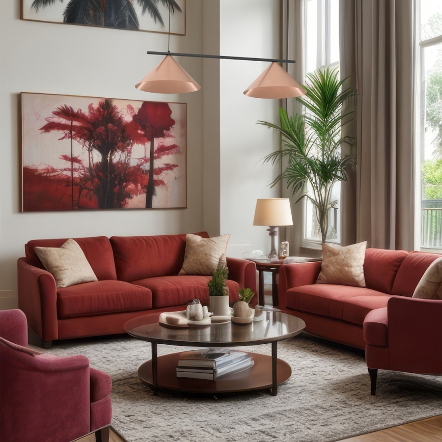 Lustr na lanku CAPITAL 2xGX53/15W/230V měděná