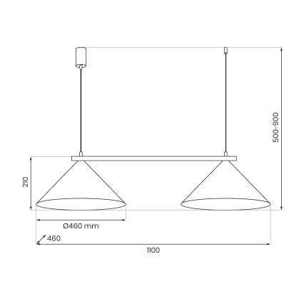 Lustr na lanku CAPITAL 2xGX53/15W/230V měděná