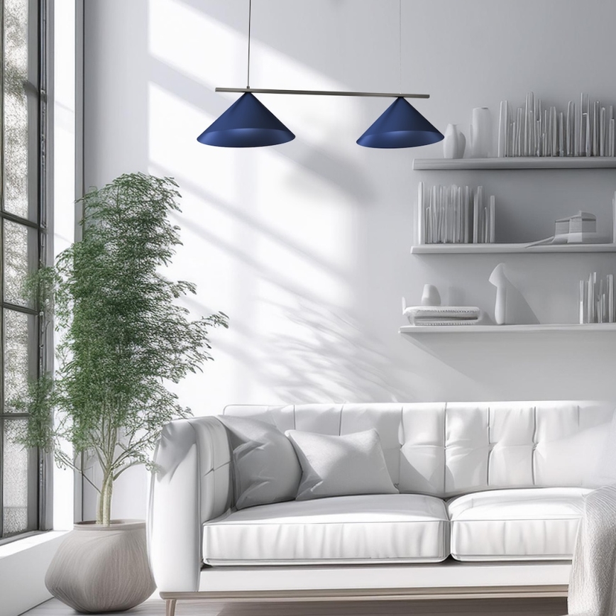 Lustr na lanku CAPITAL 2xGX53/15W/230V modrá