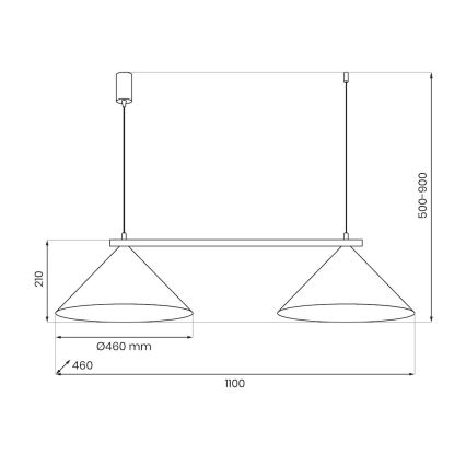 Lustr na lanku CAPITAL 2xGX53/15W/230V taupe
