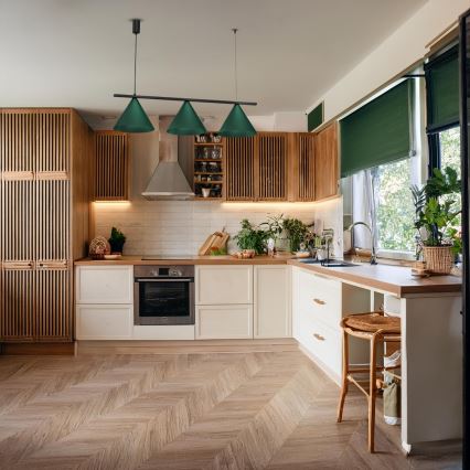 Lustr na lanku CAPITAL 3xGX53/15W/230V zelená