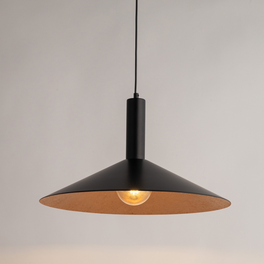 Lustr na lanku CAPRI 1xE27/15W/230V pr. 50 cm černá/měděná