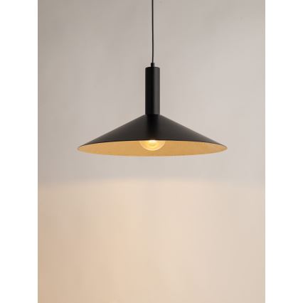 Lustr na lanku CAPRI 1xE27/15W/230V pr. 50 cm černá/zlatá