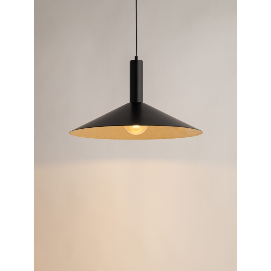 Lustr na lanku CAPRI 1xE27/15W/230V pr. 50 cm černá/zlatá