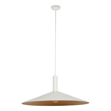 Lustr na lanku CAPRI 1xE27/15W/230V pr. 70 cm bílá/měděná