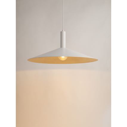 Lustr na lanku CAPRI 1xE27/15W/230V pr. 70 cm bílá/zlatá