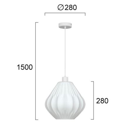 Lustr na lanku CARSON 1xE27/40W/230V bílá