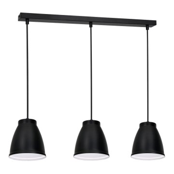 Lustr na lanku CARYON 3xE14/60W/230V černá