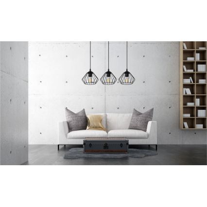 Lustr na lanku CEED 3xE27/60W/230V černá